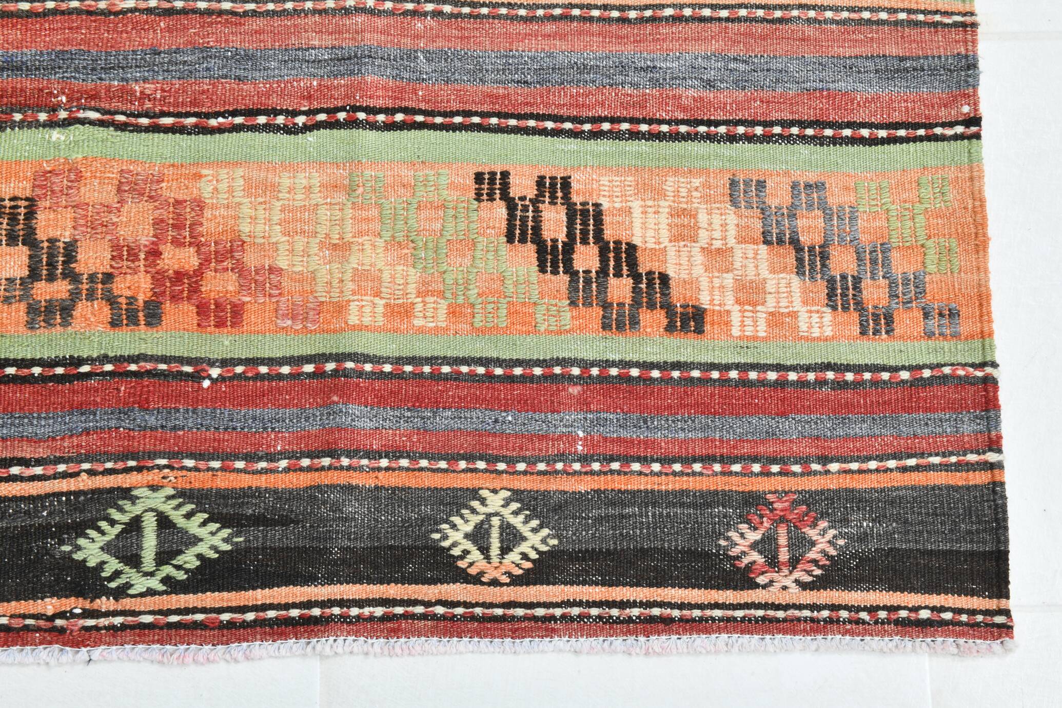 Turkish Vintage Kilim Rug, 169x211 Cm