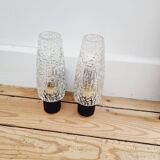 Pair of vintage gold and black wall lights
