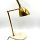 Golden brass table with Carrara marble base, Italy ca. 1980