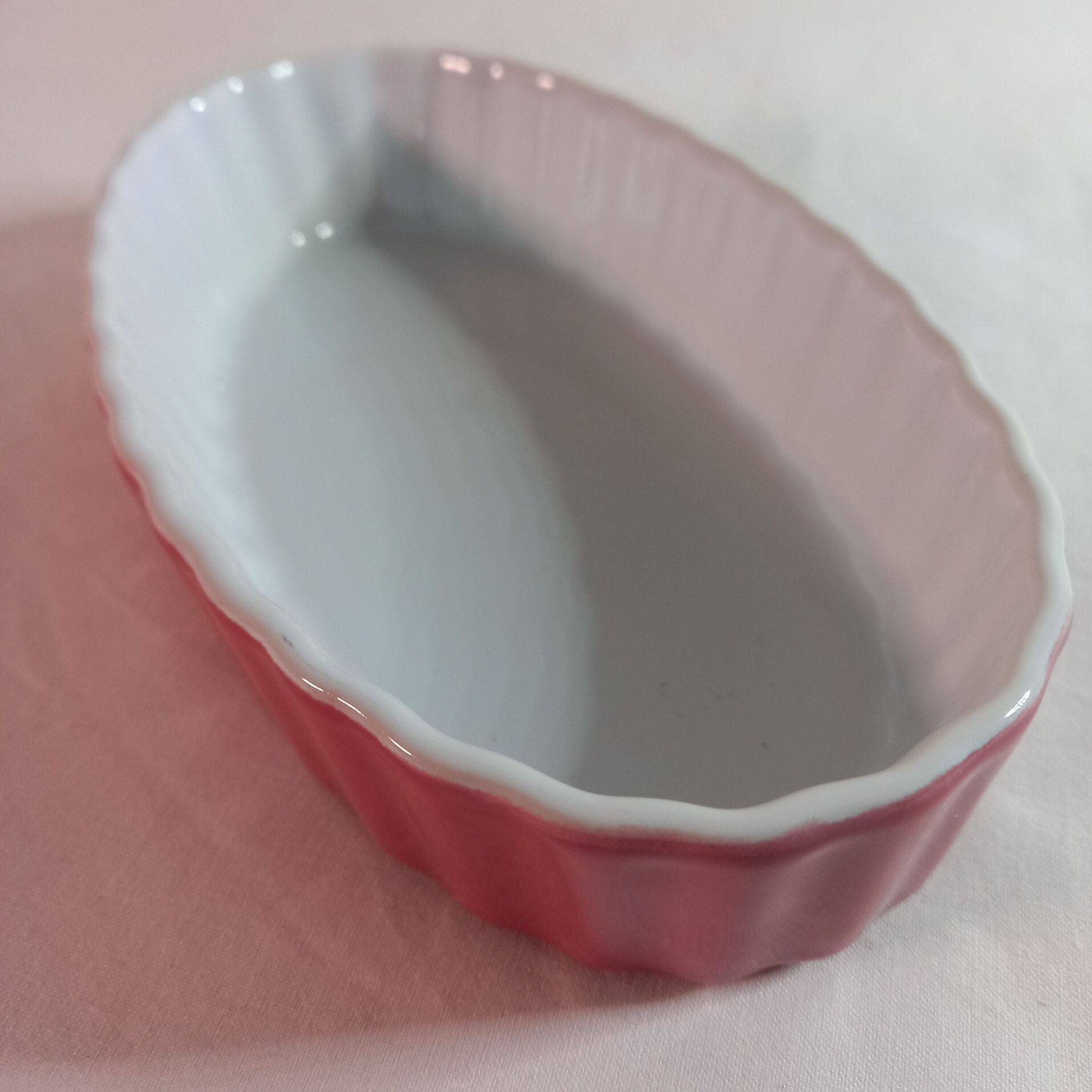 Pink ceramic baking dish