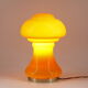 2 table lamp mushroom glass orange France 60s.
