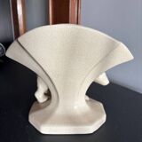 Art Deco polar bear vase in crackle-effect ceramic