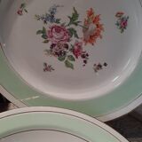 Ensemble de 2 plats de service demi porcelaine ancien l Amandinoise