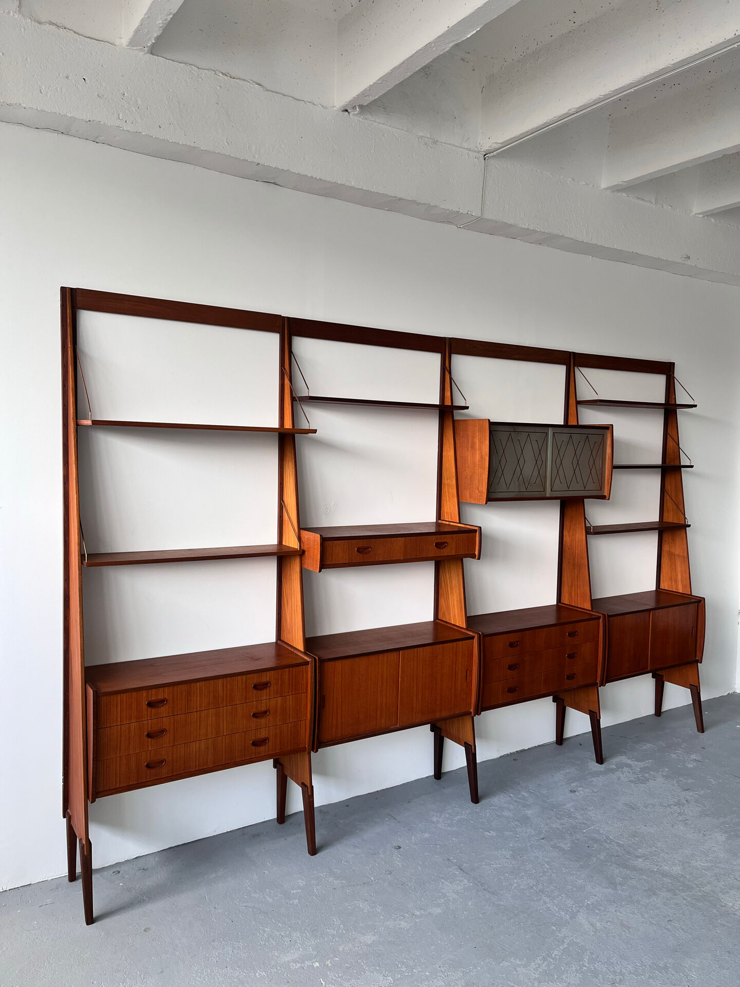 Panto Scandinavian Modular Bookcase, 1960’s Norway, Mid Century Teak