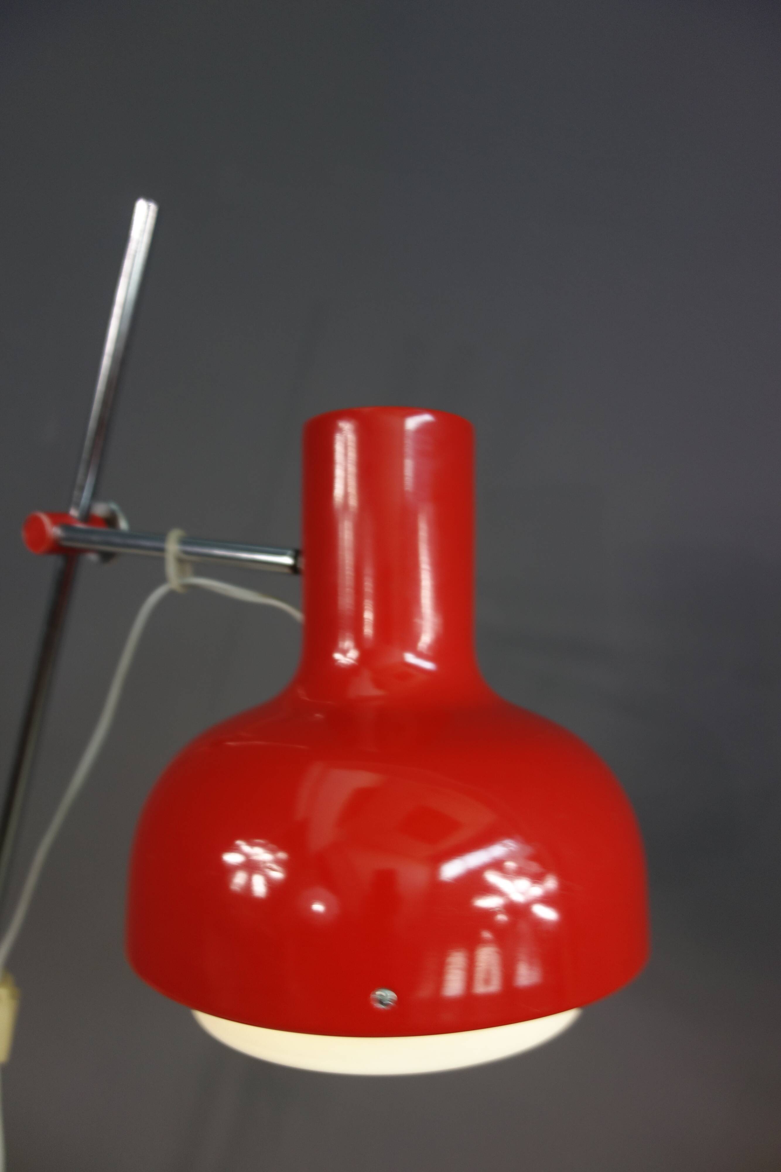 Red floorlamp by Josef Hurka 1960