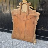 Large Mirror with Entwined Doves, Louis XVI, Gilded and Painted Wood, 18th Century