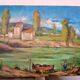 Tuscan landscape painting oil on panel signed