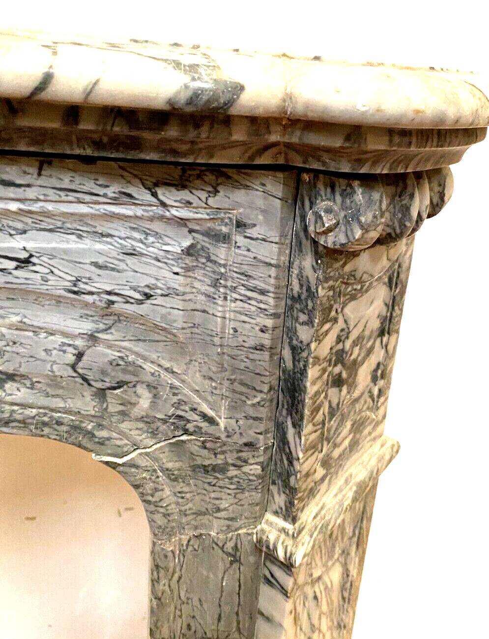 Louis XV style fireplace Model Pompadour Blue marble Turquin XX century