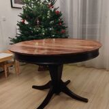 Round walnut table