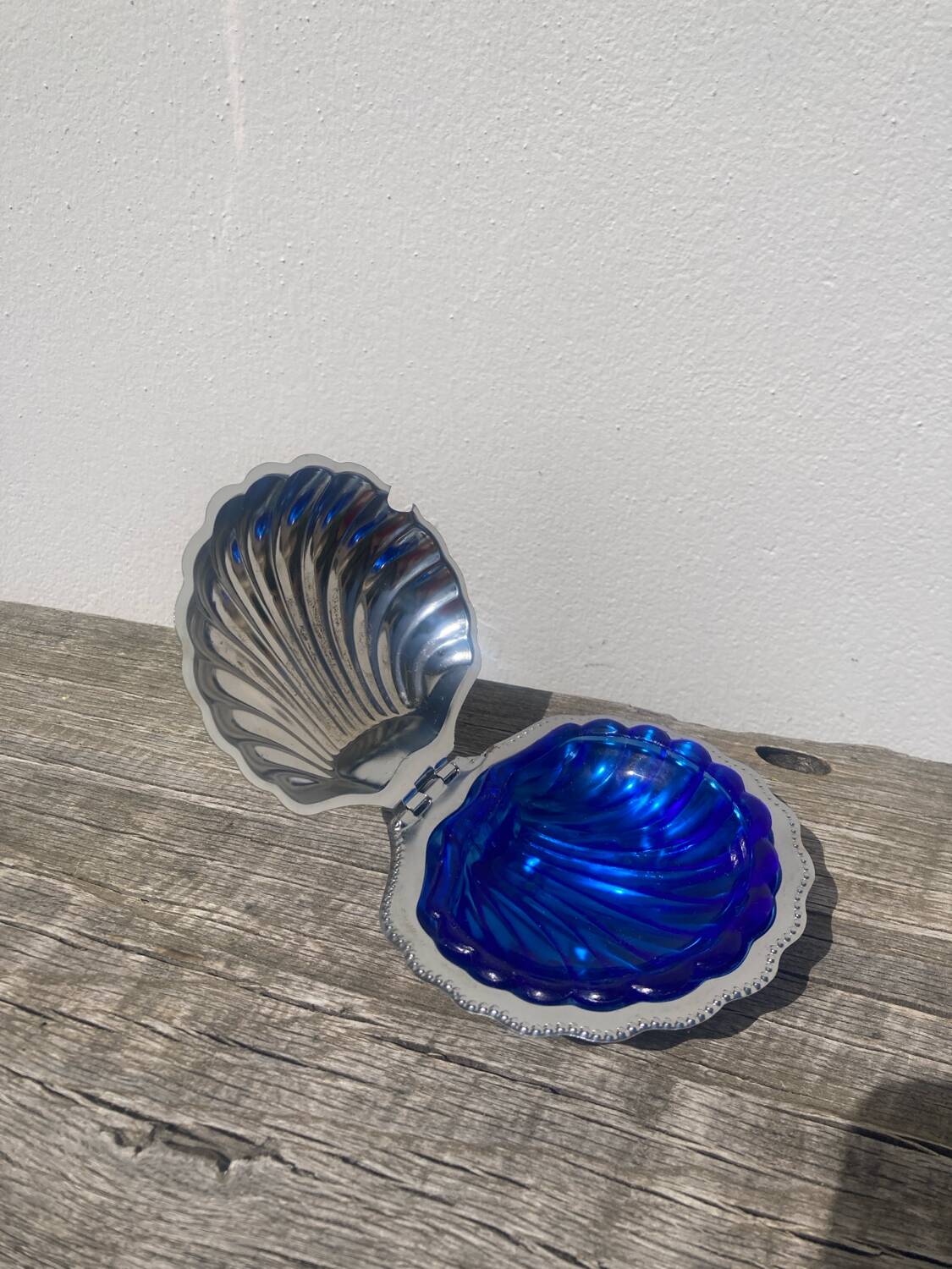 Silver plated butter dish shell 1950