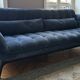 Roche bobois parcours sofa 2pl 1/2 blue velvet fabric