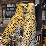 Pair of ceramic cheetahs