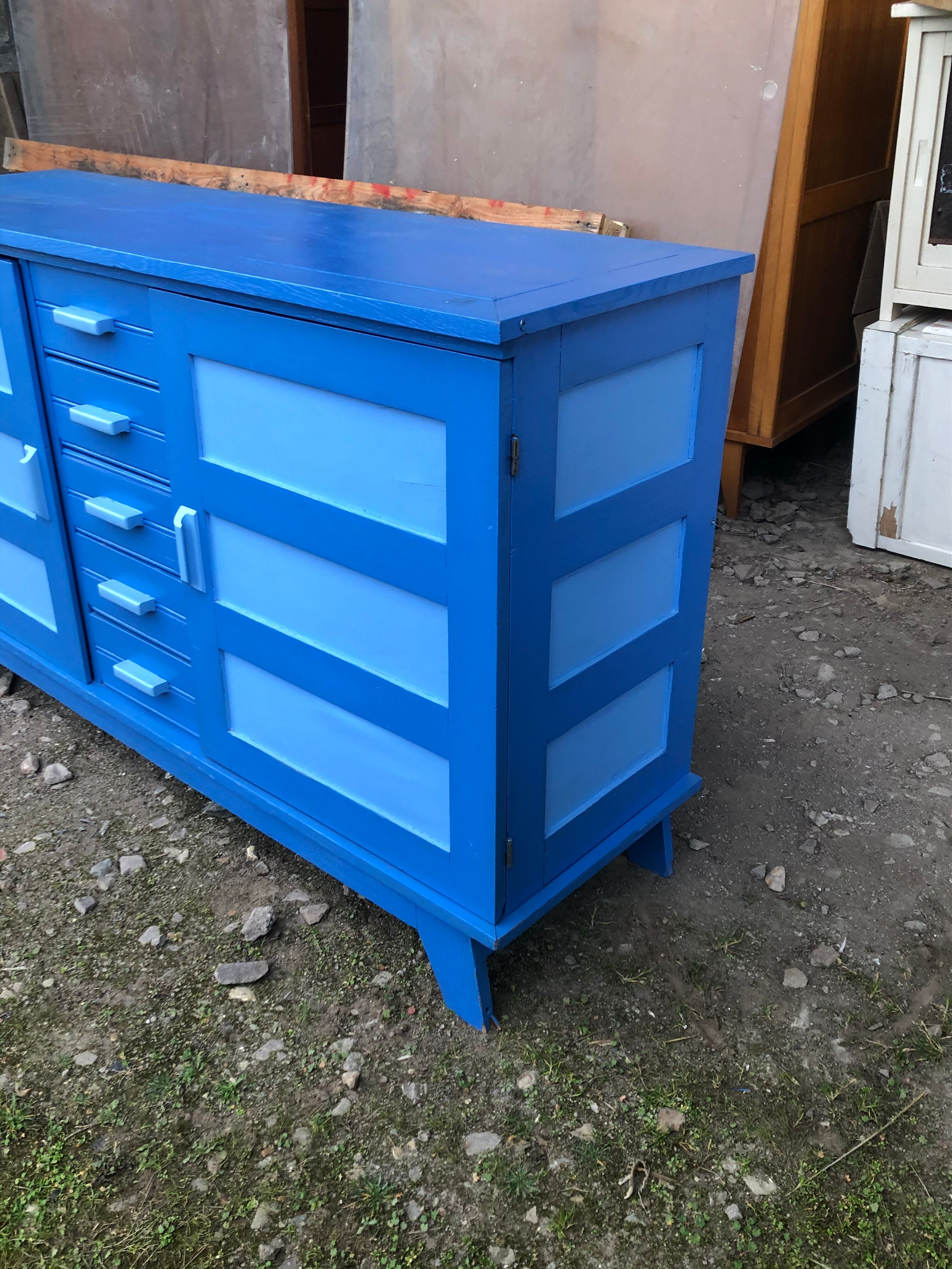 Buffet René Gabriel 1950 oak reconstruction