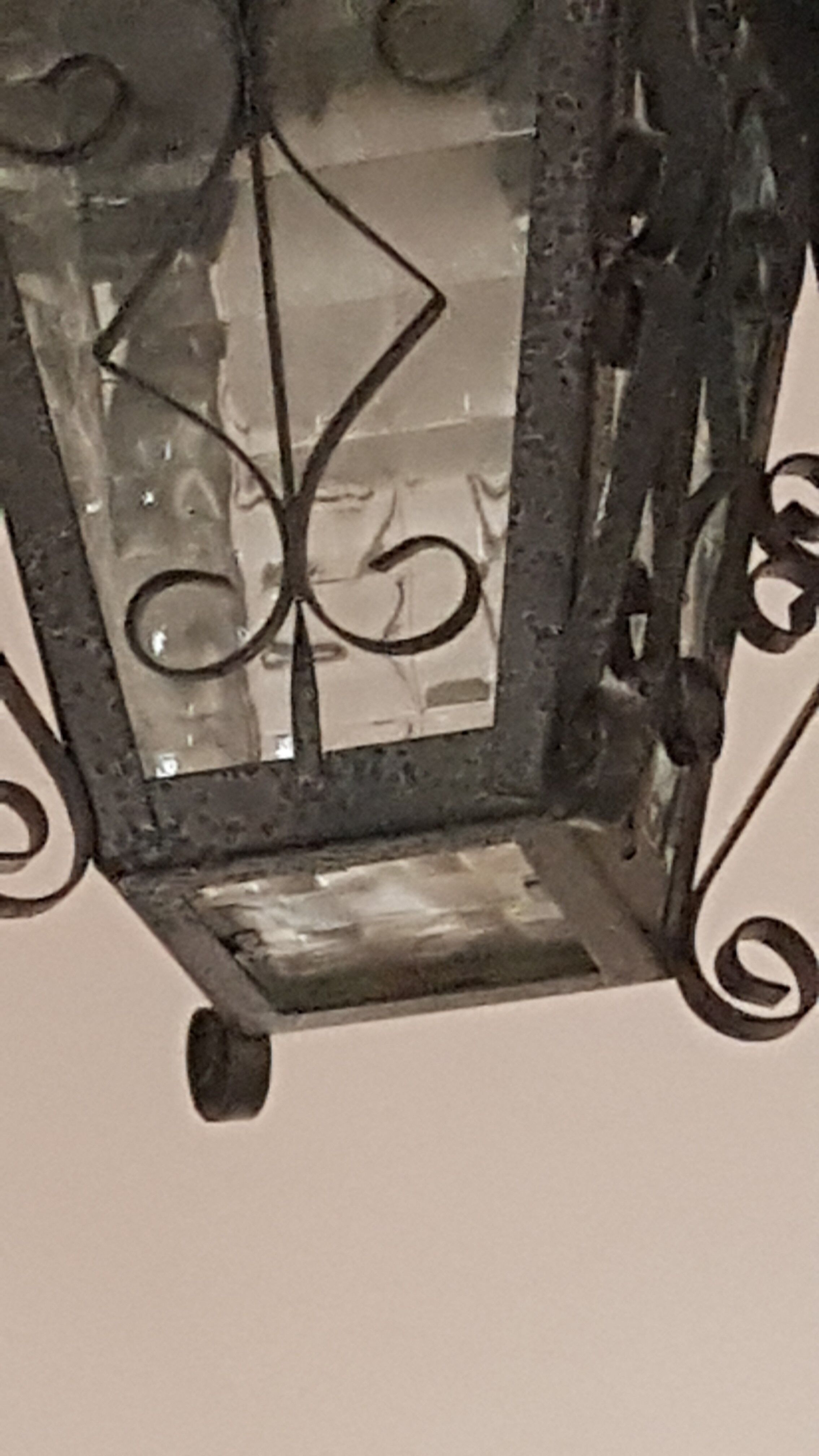 Suspension old wrought iron lantern