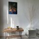 Table basse osier tressé et métal 1960