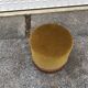 Vintage pouf in gold velvet