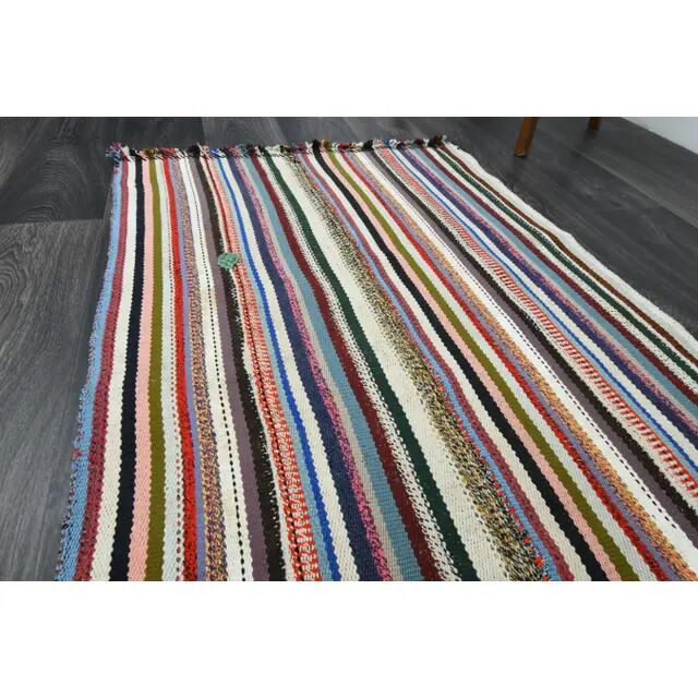 Vintage Turkish Oushak Handmade Wool Cotton Pink Area Rug 89x209
