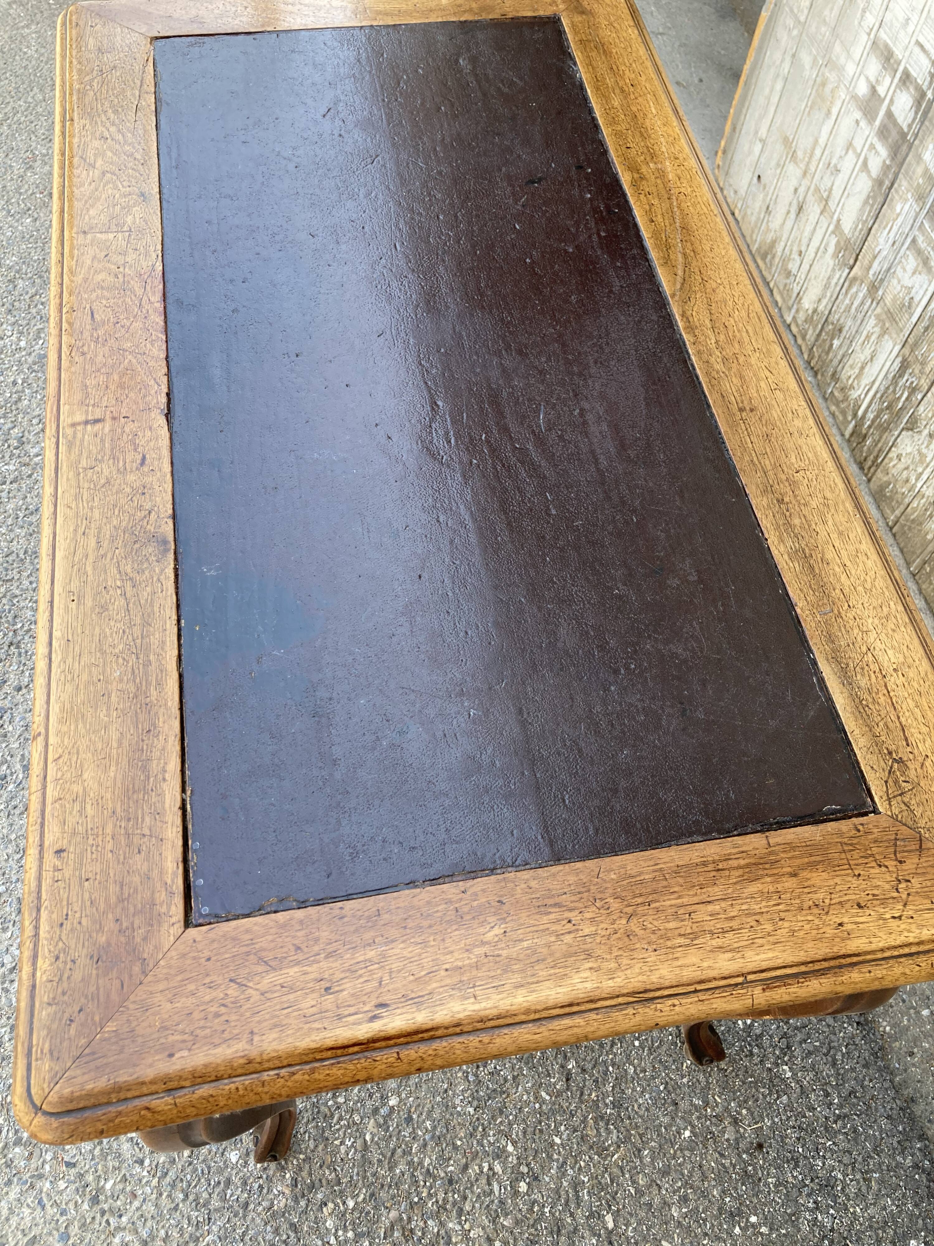 Louis XV style table, leather top
