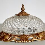 Ceiling lamp in glass and bronze
