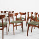 10 chairs in teak by Schiønning & Elgaard 1960s