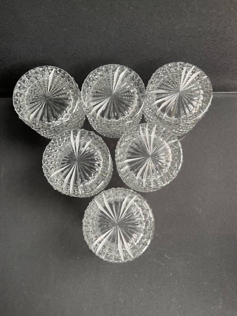 6 Cut crystal whiskey glasses