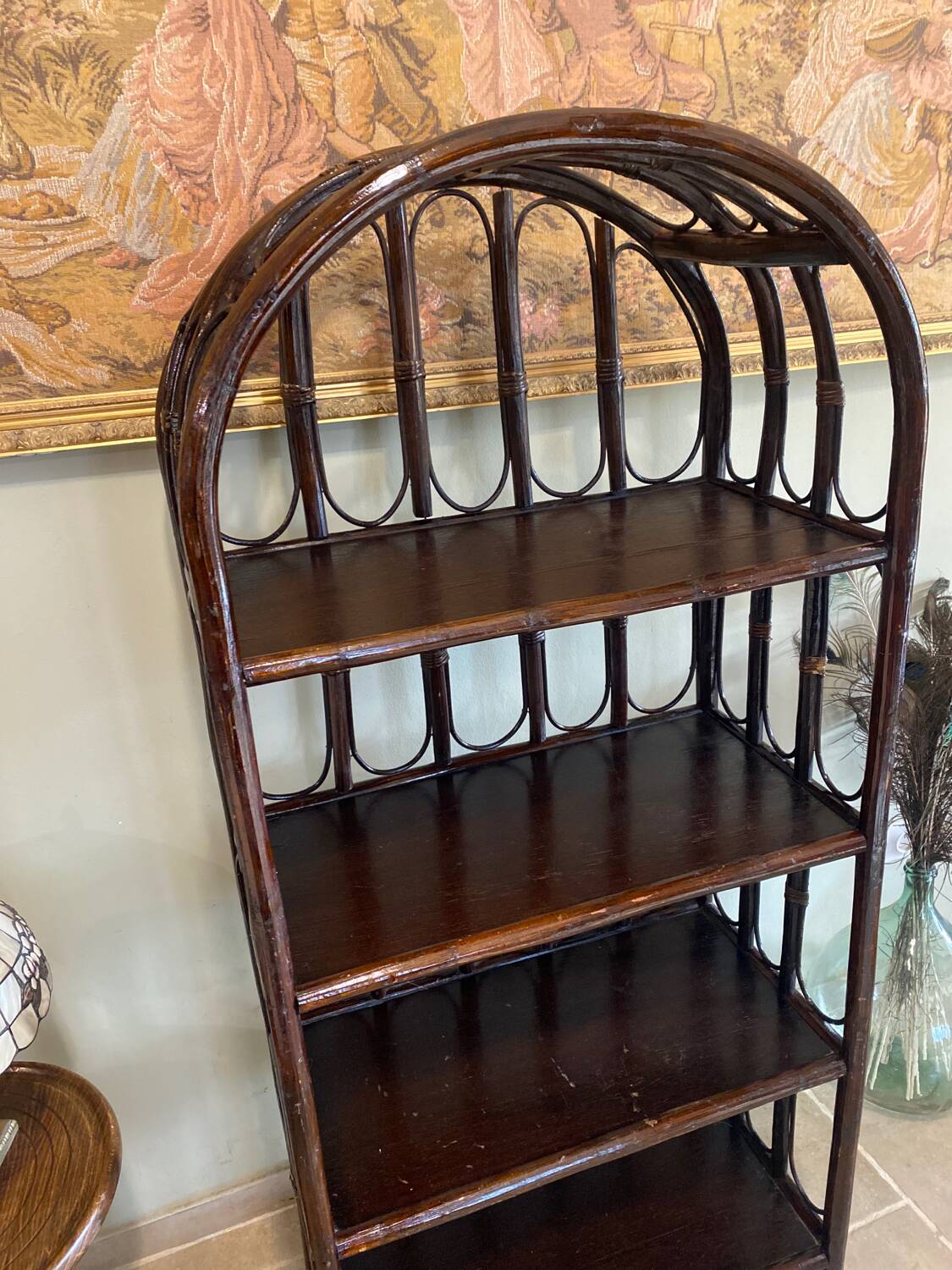 Vintage rattan shelf