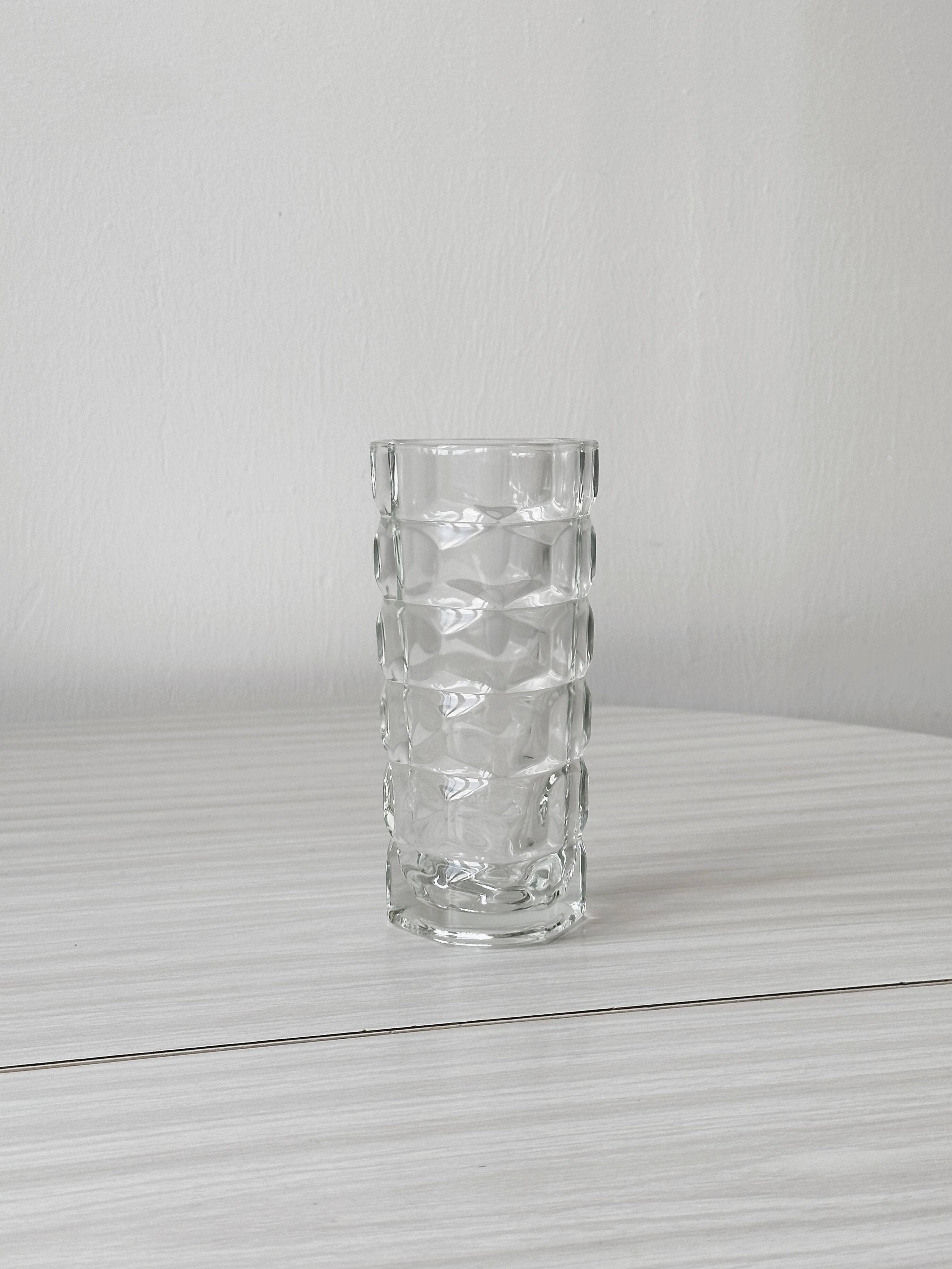 Thick glass vase.