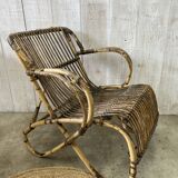 Pair of vintage rattan armchairs