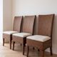 Set of 6 dining chairs in rattan and wood