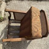 Fauteuil anglais type Chippendale avec coussin