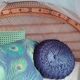 Round pleated velvet cushion
