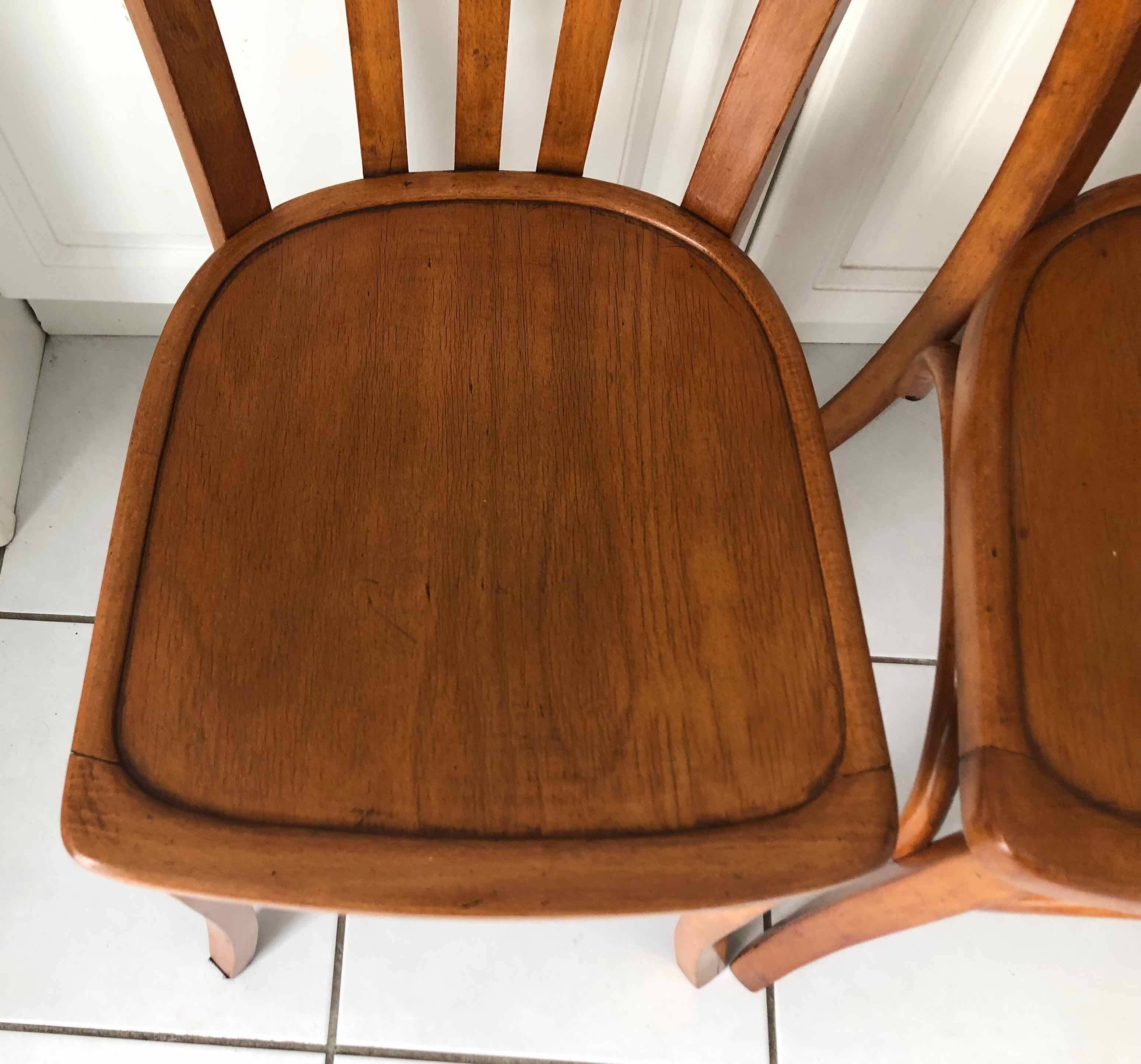 4 chaises bistrot années 50 type Baumann