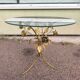 Florentine gold metal floral glass coffee table