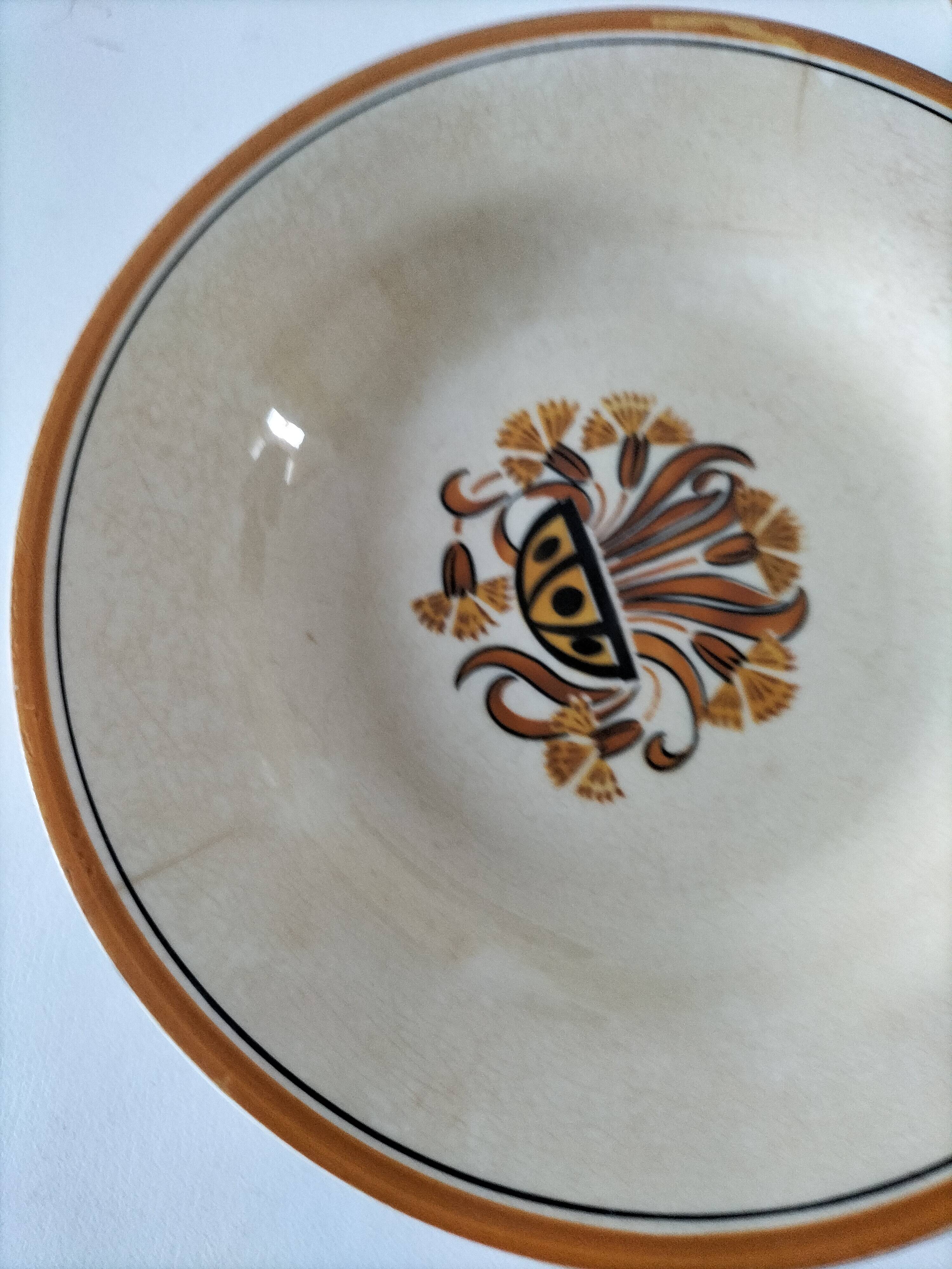 Set of 5 soup plates – Creil & Montereau – Œillet model