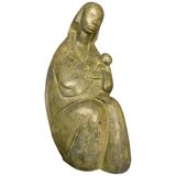 Paul baeke 'maternity' woman & child, modernist art style sculpture
