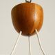 Pendant lamp with opal glass shades teak frame by Uno & Östen Kristiansson