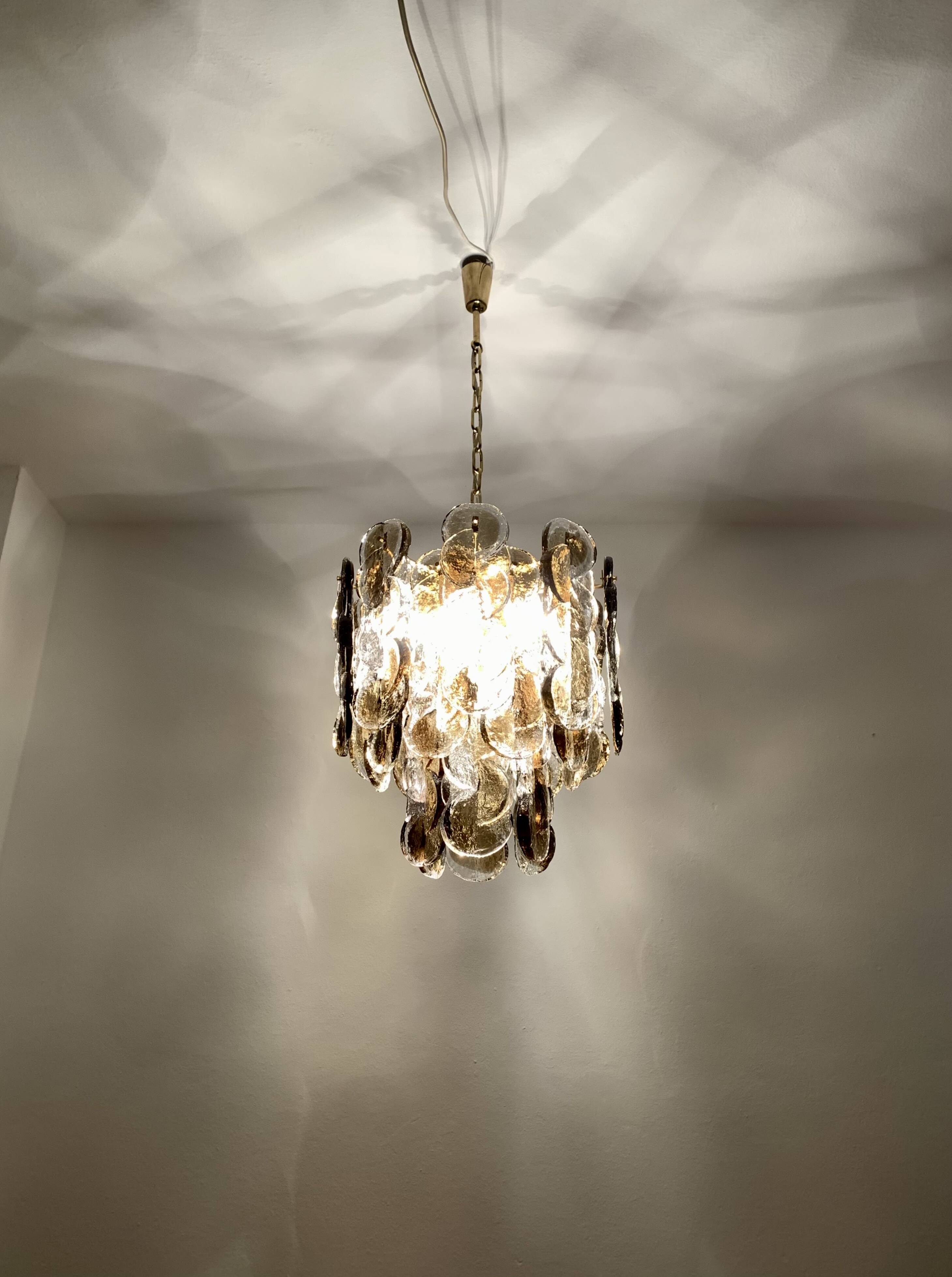 Large smoked glass citrus chandelier by j.t. kalmar