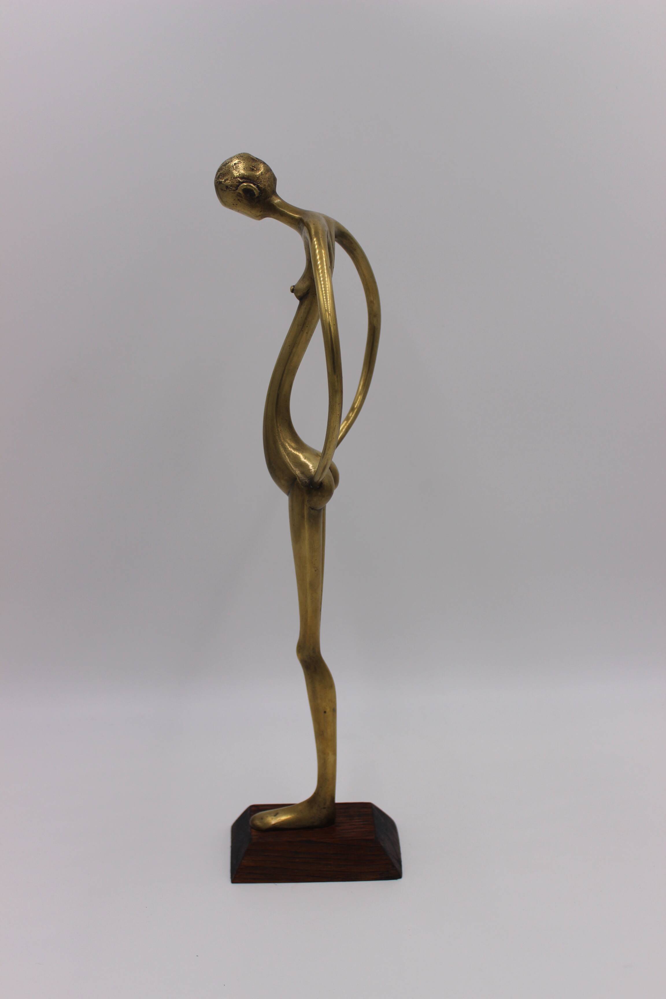 bronze sculpture brutalist modernist modern art mid century old