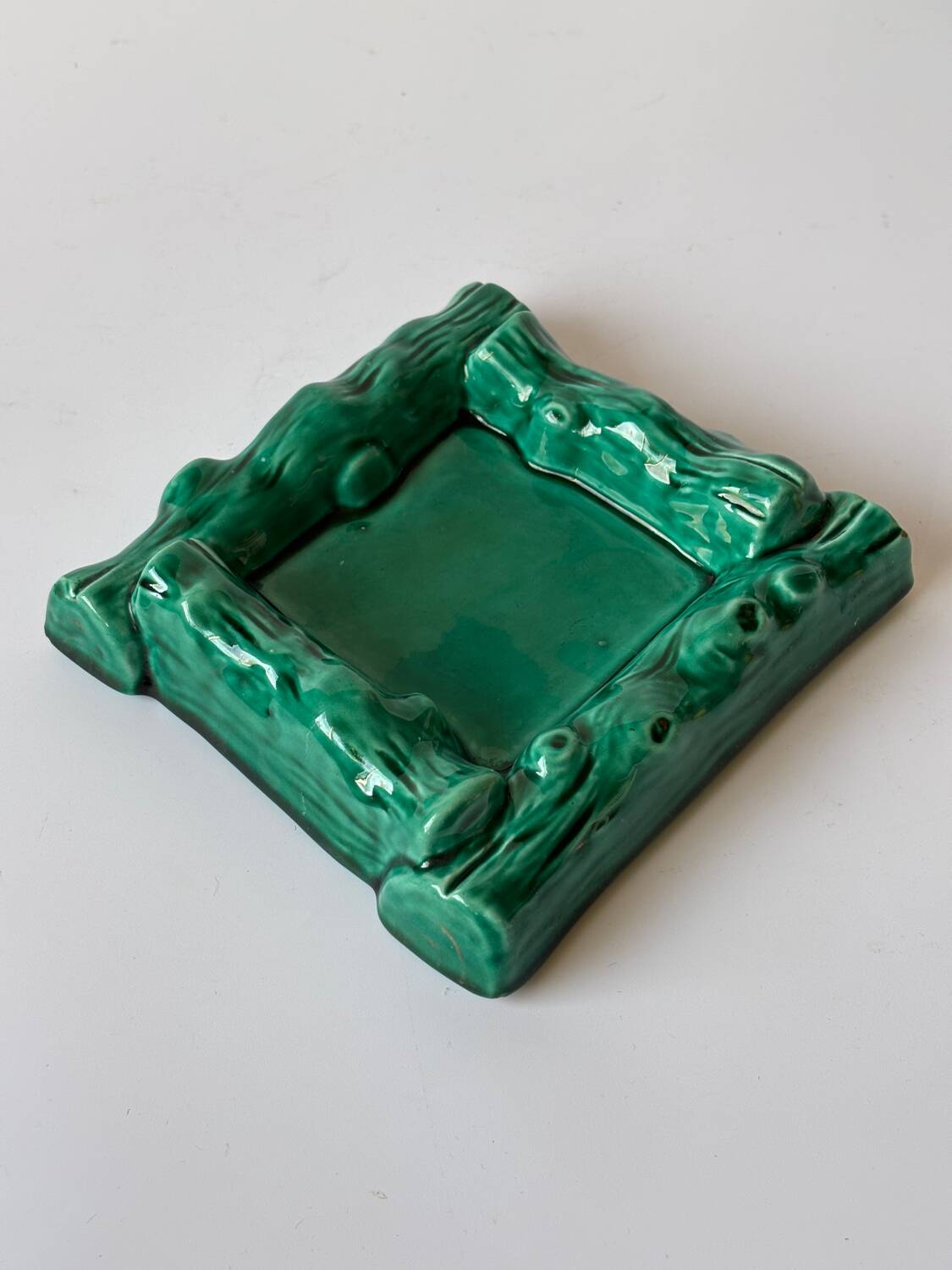 Green ceramic ashtray