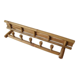 Wall coat rack 5 hooks bamboo shelf 65 cm deco entrance hall