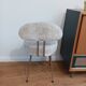 Vintage 1960s/70s Pelfran style chair – White faux fur & Metal