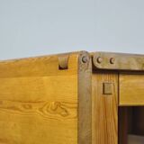 Vintage scandinavian pine drop-leaf dining table, edvin helseth, norway 70s