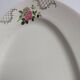Oval plate Sarreguemines cream with pink gilding, antique.