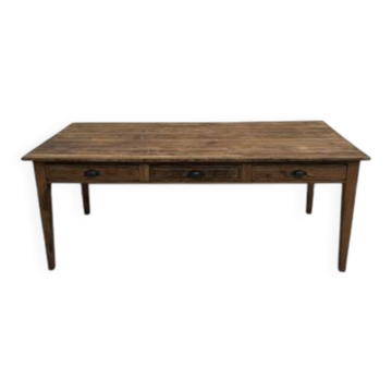 Old farmhouse table (50s) with 3 drawers