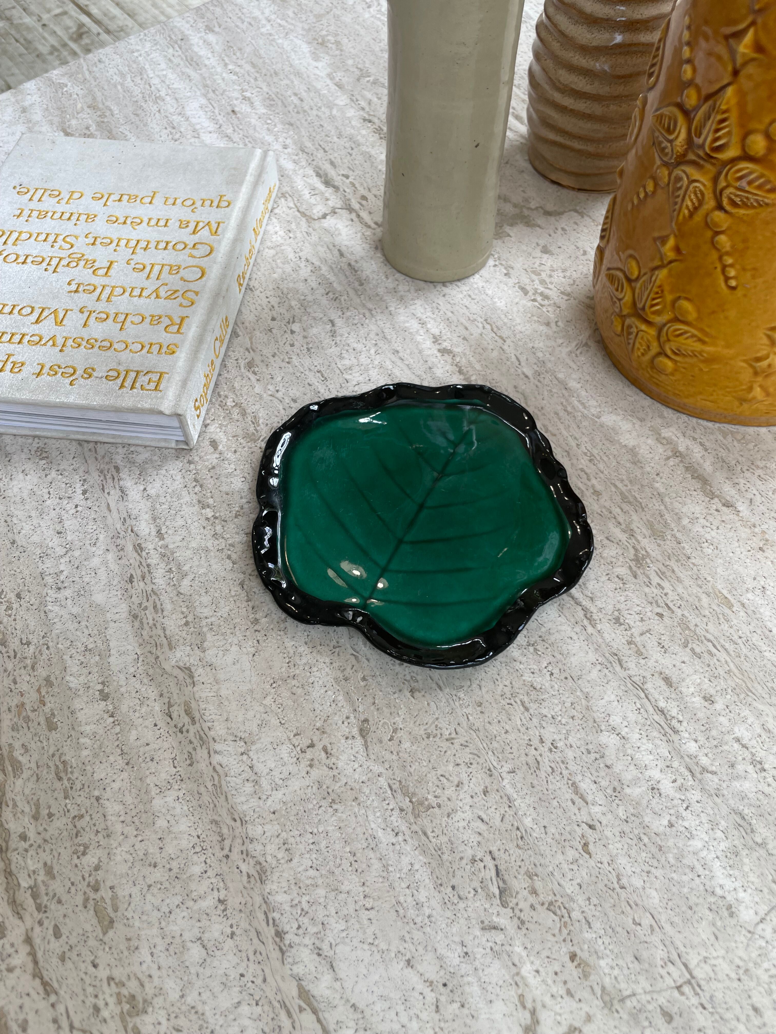 Small green ceramic dish