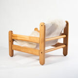 Sling chair in pine, canvas and shipskin, 1970s