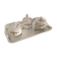 Dessert service: 3 cream jars + cake dish
