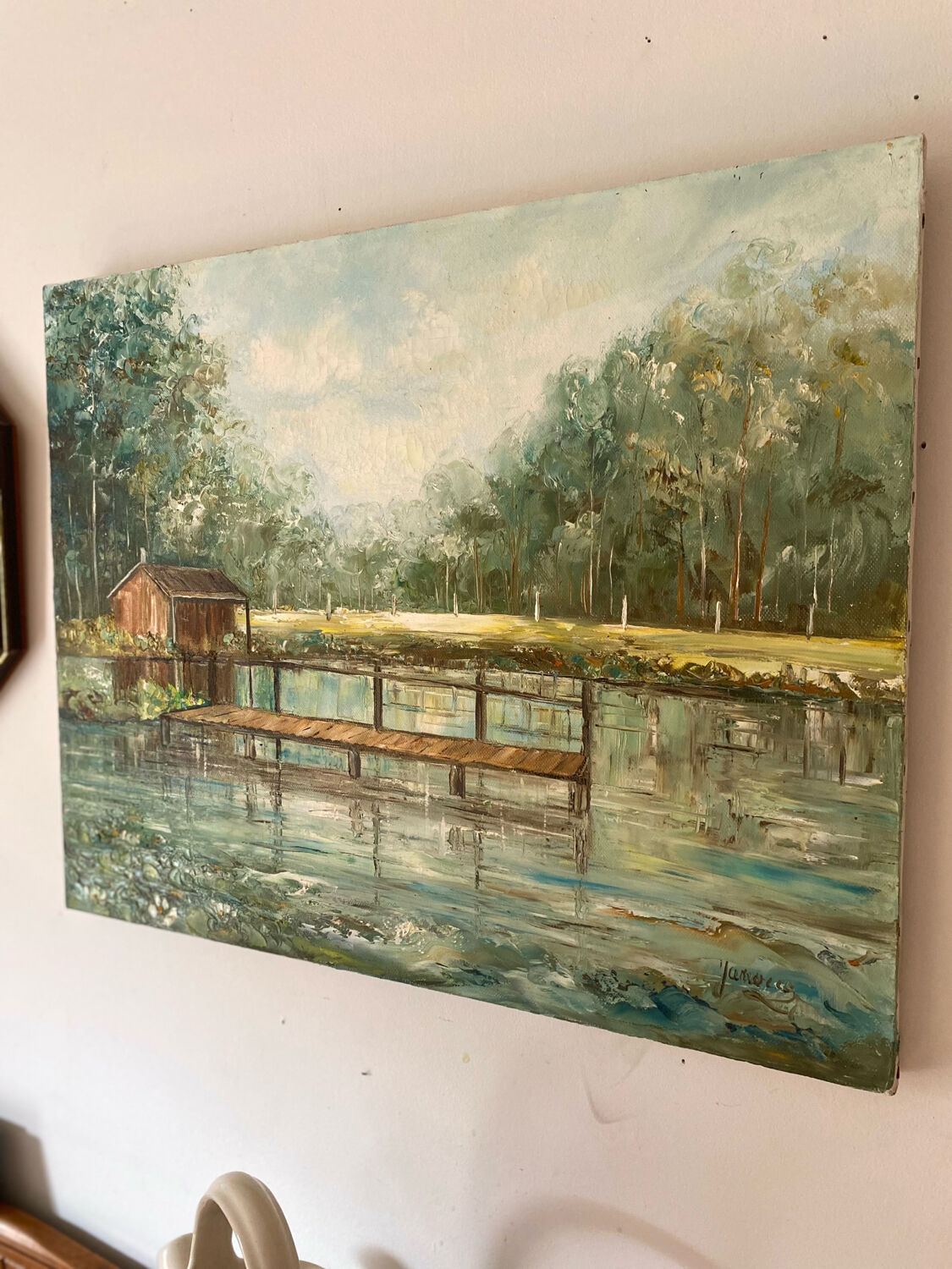 Vintage landscape oil on canvas