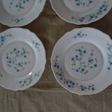 18 Blue Flower Plates VERONICA Arcopal Vintage Lot EB