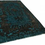 Overdyed Wool Vintage Handmade Carved Rug 169 cm x 288 cm